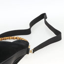 GUCCI Bamboo Shoulder Bag Suede 2way Black Gold 001 2058 1638 0 Auth 172310-15