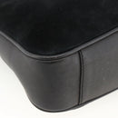GUCCI Bamboo Shoulder Bag Suede 2way Black Gold 001 2058 1638 0 Auth 172310-17