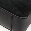 GUCCI Bamboo Shoulder Bag Suede 2way Black Gold 001 2058 1638 0 Auth 172310-18