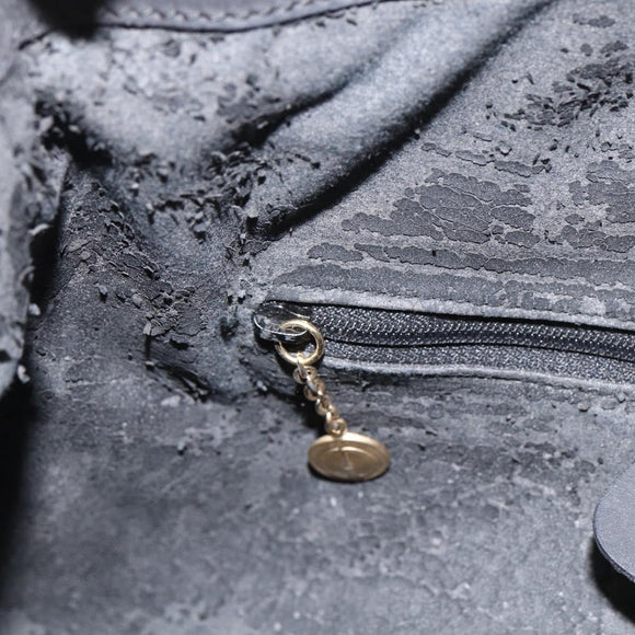 GUCCI Bamboo Shoulder Bag Suede 2way Black Gold 001 2058 1638 0 Auth 172310