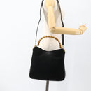 GUCCI Bamboo Shoulder Bag Suede 2way Black Gold 001 2058 1638 0 Auth 172310-23