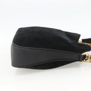 GUCCI Bamboo Shoulder Bag Suede 2way Black Gold 001 2058 1638 0 Auth 172310-4