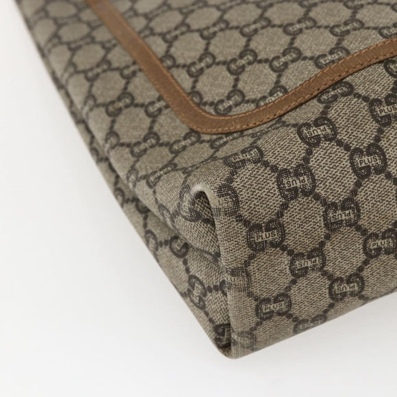 GUCCI GG Plus Supreme Web Sherry Line Tote Bag PVC Beige Rot Auth 172313
