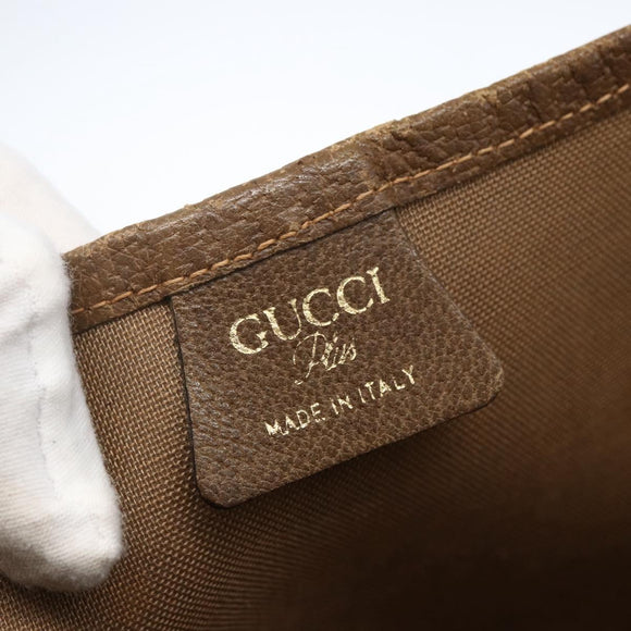 GUCCI GG Plus Supreme Web Sherry Line Tote Bag PVC Beige Rot Auth 172313