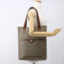 GUCCI GG Plus Supreme Web Sherry Line Tote Bag PVC Beige Rot Auth 172313-20