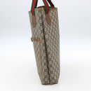 GUCCI GG Plus Supreme Web Sherry Line Tote Bag PVC Beige Rot Auth 172313-5