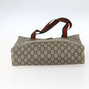 GUCCI GG Plus Supreme Web Sherry Line Tote Bag PVC Beige Rot Auth 172313-9