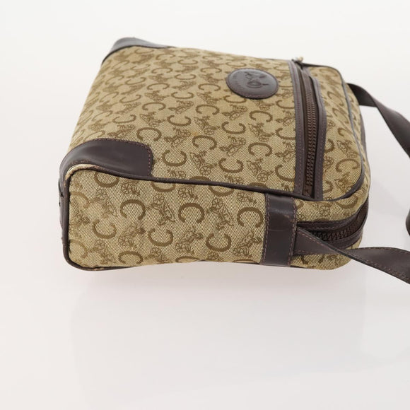 CELINE Macadam Canvas C Sulky Shoulder Bag PVC 2 Set Brown Beige Auth 172314