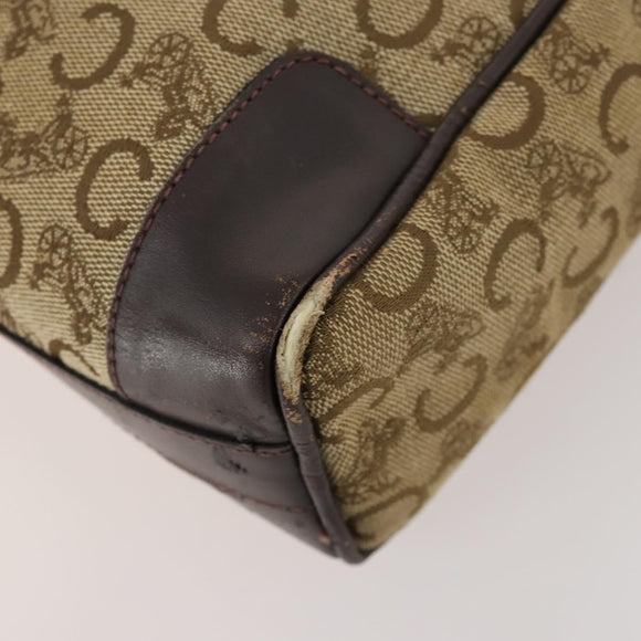 CELINE Macadam Canvas C Sulky Shoulder Bag PVC 2 Set Brown Beige Auth 172314