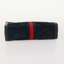 GUCCI Sherry Line Shoulder Bag Suede Leather 2 Set Black Navy Red Auth 172315-15