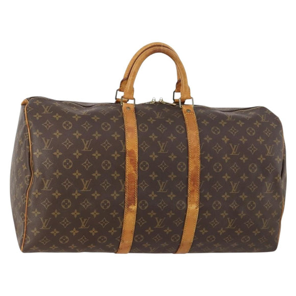 LOUIS VUITTON Monogram Keepall 55 Boston Bag M41424 LV Auth 172324