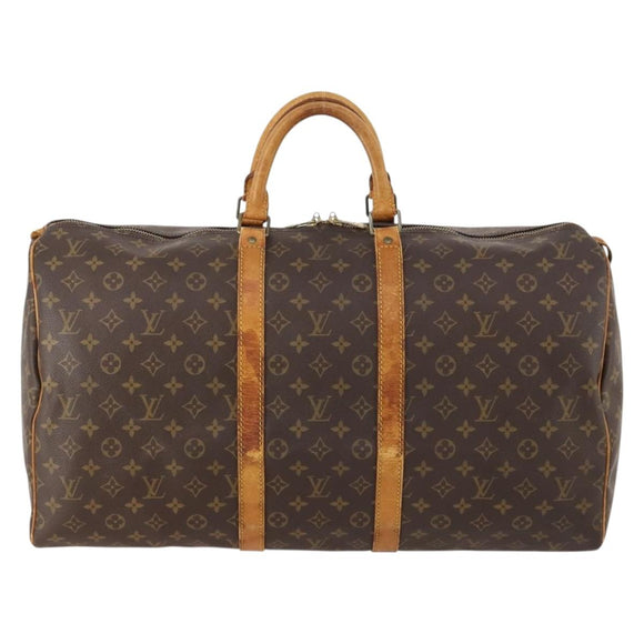 LOUIS VUITTON Monogram Keepall 55 Boston Bag M41424 LV Auth 172324