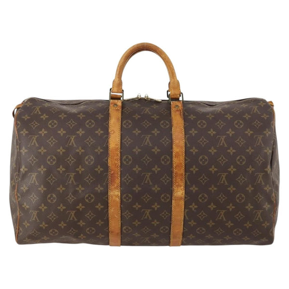 LOUIS VUITTON Monogram Keepall 55 Boston Bag M41424 LV Auth 172324