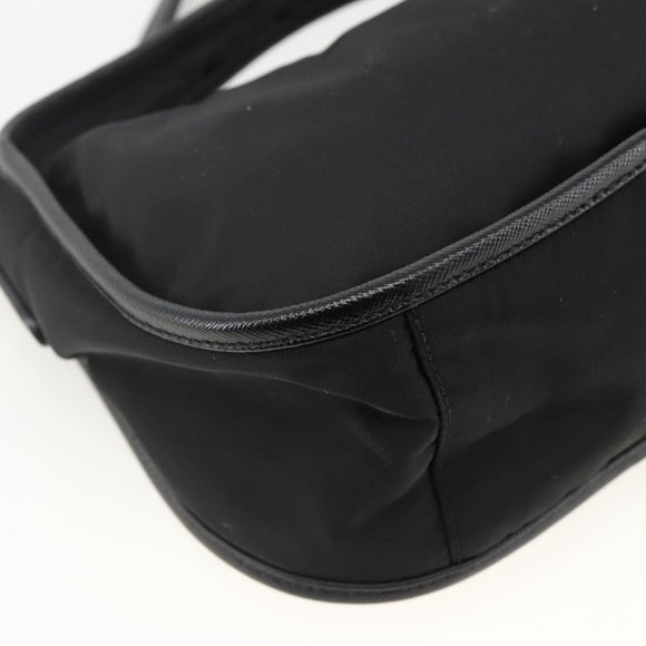 PRADA Hand Bag Nylon 2way Black Gold Auth 172342SAV