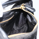 PRADA Hand Bag Nylon 2way Black Gold Auth 172342SAV-20