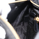 PRADA Hand Bag Nylon 2way Black Gold Auth 172342SAV-21