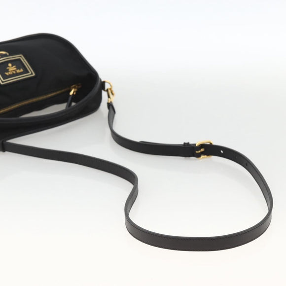 PRADA Hand Bag Nylon 2way Black Gold Auth 172342SAV