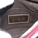 LOEWE Anagram Shoulder Bag Leather Silver Red Auth 172343V-17