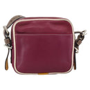 LOEWE Anagram Shoulder Bag Leather Silver Red Auth 172343V-2