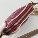 LOEWE Anagram Shoulder Bag Leather Silver Red Auth 172343V-6