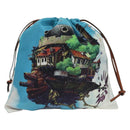 LOEWE Ghibli Collaboration Howl's Moving Castle Pouch Canvas Blue Auth 172346SM-1