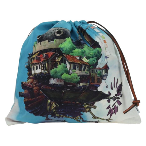 LOEWE Ghibli Collaboration Howl's Moving Castle Pouch Canvas Blue Auth 172346SM