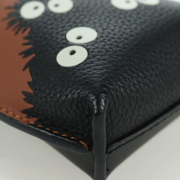 LOEWE Ghibli Collaboration Gate Pocket Bag Leather Brown Silver Auth 172347SM