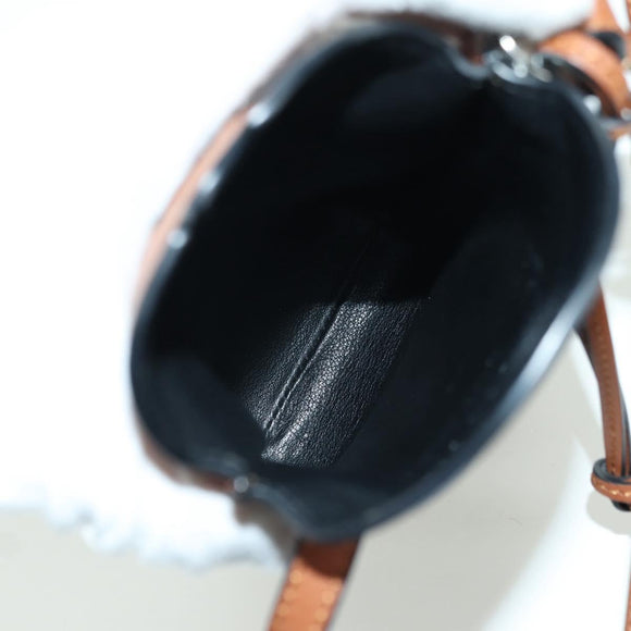 LOEWE Ghibli Collaboration Gate Pocket Bag Leather Brown Silver Auth 172347SM