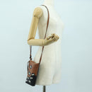 LOEWE Ghibli Collaboration Gate Pocket Bag Leather Brown Silver Auth 172347SM-26