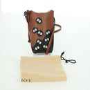 LOEWE Ghibli Collaboration Gate Pocket Bag Leather Brown Silver Auth 172347SM-12
