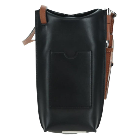 LOEWE Ghibli Collaboration Gate Pocket Bag Leather Brown Silver Auth 172347SM