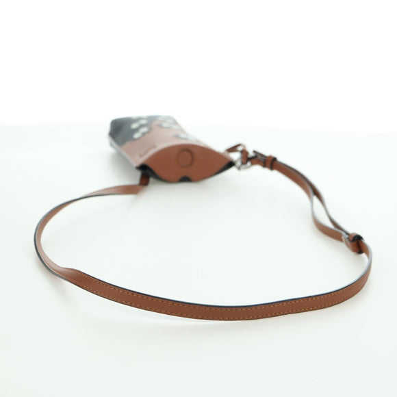 LOEWE Ghibli Collaboration Gate Pocket Bag Leather Brown Silver Auth 172347SM