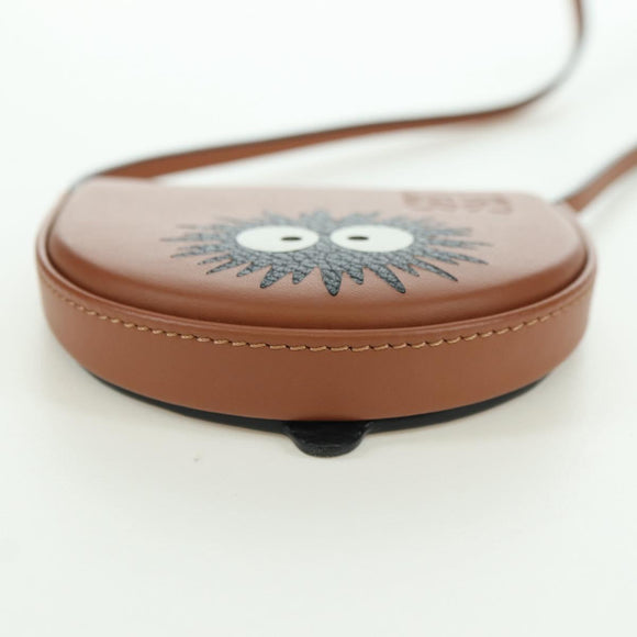 LOEWE Ghibli Collaboration Heel Pouch Mini Bag Leather Brown Auth 172348SM
