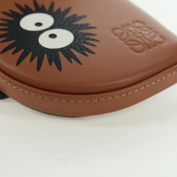 LOEWE Ghibli Collaboration Heel Pouch Mini Bag Leather Brown Auth 172348SM