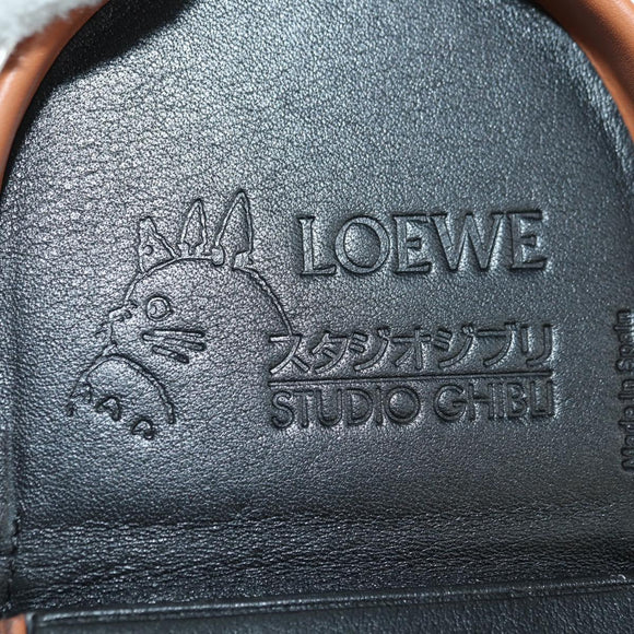 LOEWE Ghibli Collaboration Heel Pouch Mini Bag Leather Brown Auth 172348SM