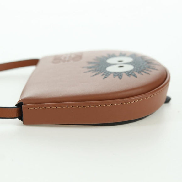 LOEWE Ghibli Collaboration Heel Pouch Mini Bag Leather Brown Auth 172348SM