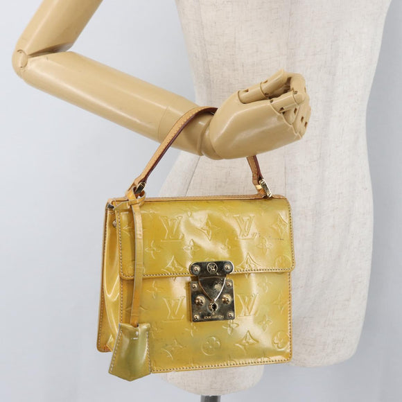 LOUIS VUITTON Monogram Vernis Spring street Hand Bag Gris M91029 LV Auth 172351