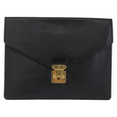 LOUIS VUITTON Epi Porte Documents・Senatur Briefcase Black M54452 Auth 172361-13