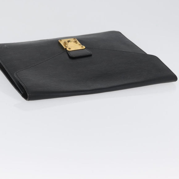 LOUIS VUITTON Epi Porte Documents・Senatur Briefcase Black M54452 Auth 172361