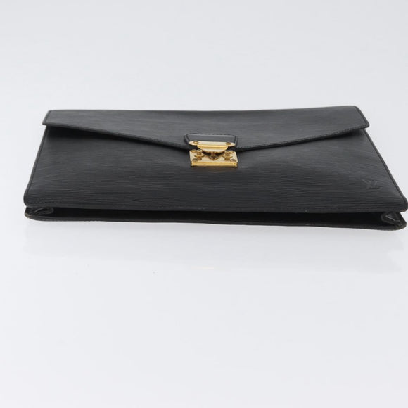 LOUIS VUITTON Epi Porte Documents・Senatur Briefcase Black M54452 Auth 172361