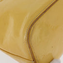 LOUIS VUITTON Monogram Vernis Houston Hand Bag Lime Yellow M91055 LV Auth 172363-14