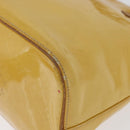 LOUIS VUITTON Monogram Vernis Houston Hand Bag Lime Yellow M91055 LV Auth 172363-15