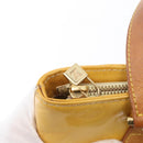 LOUIS VUITTON Monogram Vernis Houston Hand Bag Lime Yellow M91055 LV Auth 172363-17