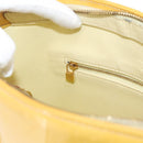 LOUIS VUITTON Monogram Vernis Houston Hand Bag Lime Yellow M91055 LV Auth 172363-21