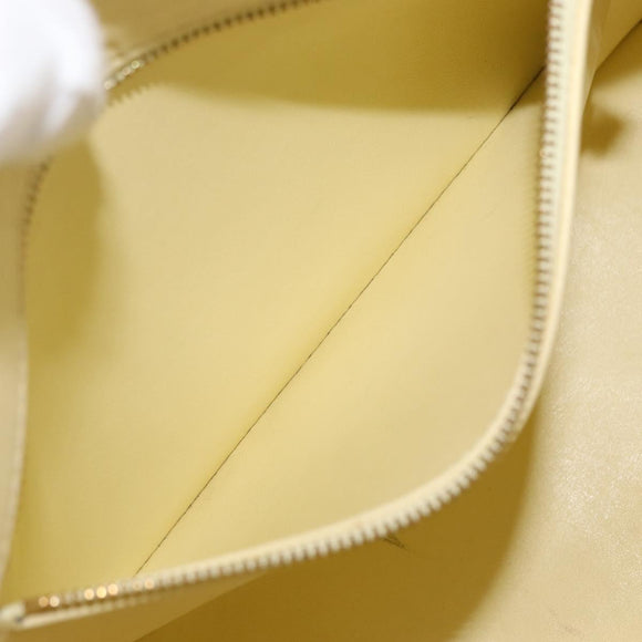 LOUIS VUITTON Monogram Vernis Houston Hand Bag Lime Yellow M91055 LV Auth 172363