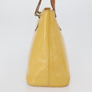LOUIS VUITTON Monogram Vernis Houston Hand Bag Lime Yellow M91055 LV Auth 172363-4