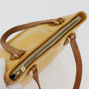LOUIS VUITTON Monogram Vernis Houston Hand Bag Lime Yellow M91055 LV Auth 172363-6