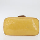 LOUIS VUITTON Monogram Vernis Houston Hand Bag Lime Yellow M91055 LV Auth 172363-5