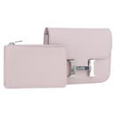 HERMES Constance Slim Wallet Leather Pink Silver Auth 172366SM-1