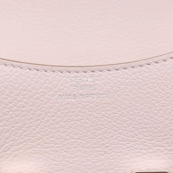 HERMES Constance Slim Wallet Leather Pink Silver Auth 172366SM